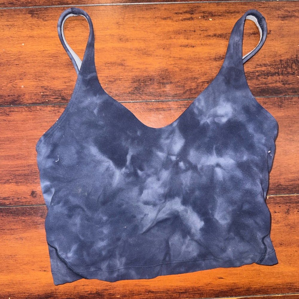 lululemon athletica Navy Tie-Dye Crop Top